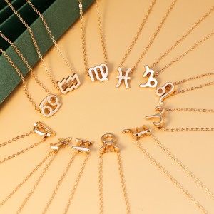 Zodiac Series Fashion Versatile Necklace - Stainless Steel Pendant Choker
